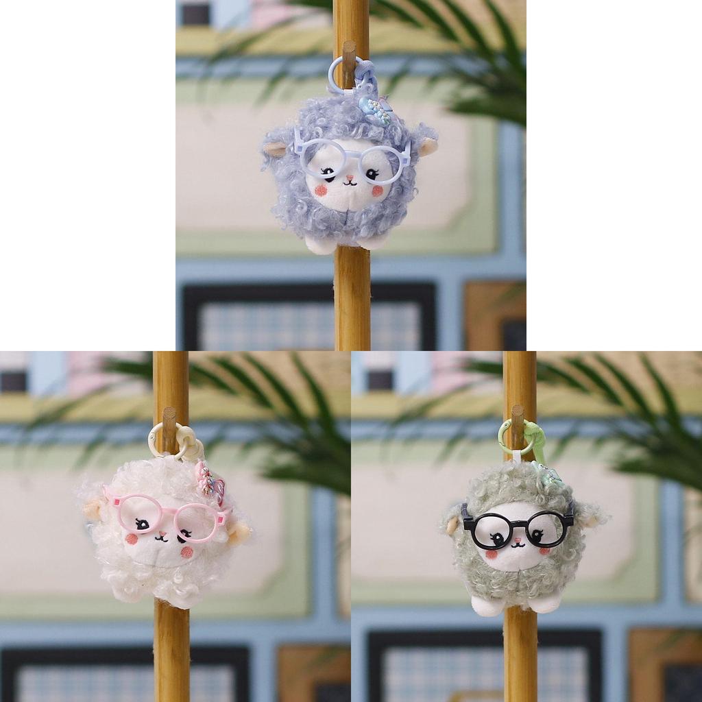 Animal Plush Toy Pendant With Eyes For Backpack Decoration And Gift