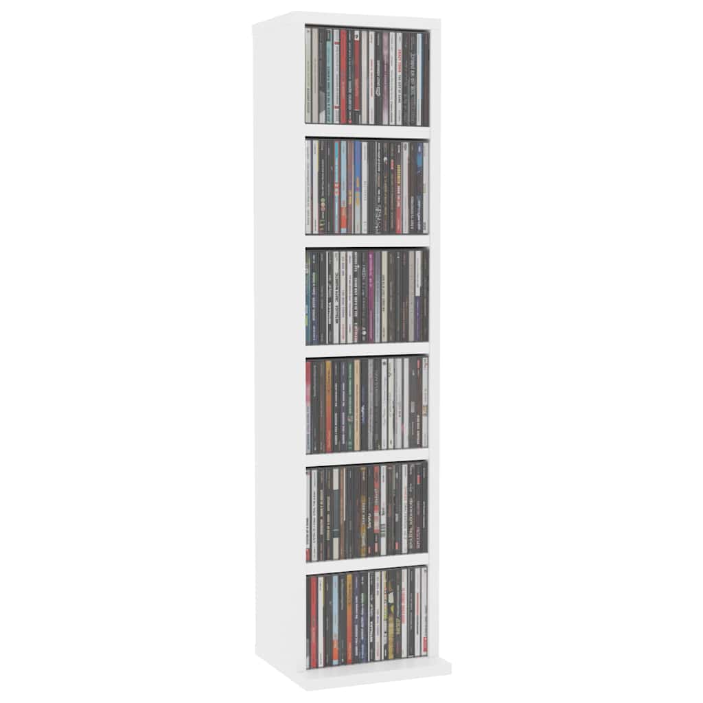 CD Cabinet White 21 X 20 X 88 Cm Particleboard
