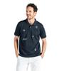 Munsingwear 70ste Verjaardag Archief Pinguïn Kraag Golf Korte Mouw MG5SHS38M Shirt, Marineblauw,