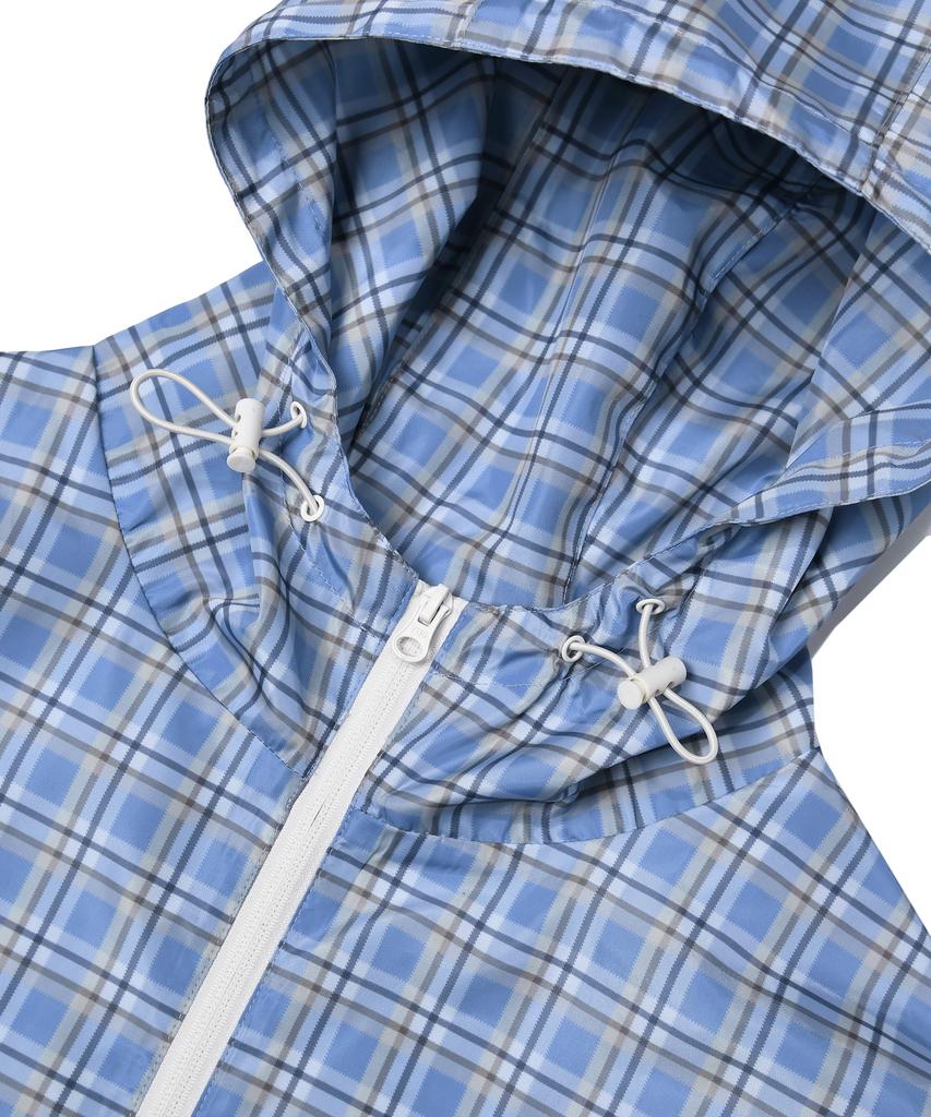 Physical Department Bear Keyring Check Windbreaker_Blue