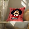 Quino Cartoon Cute Girl MafaldaM Cushion Cover Silky Elegant Comfort Sofa Bed Invisible Zipper Beach Pillowcase