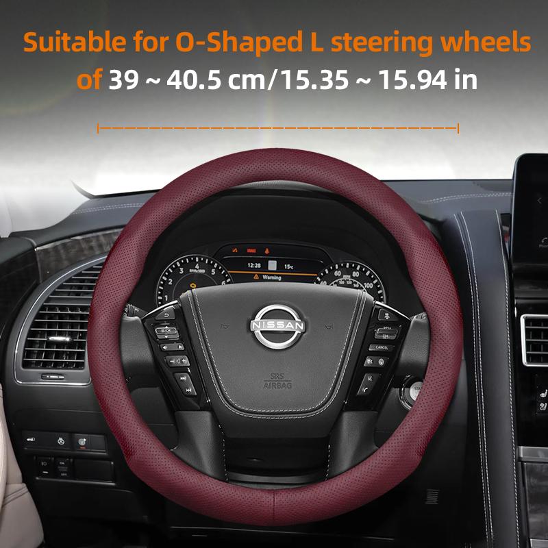 Yxkpz10 Suitable for Nissan Ultra-Thin Breathable Leather Steering Wheel Cover Suitable for Qashqai J10 J11 March Terrano2 Pathfinder R51 Note E12