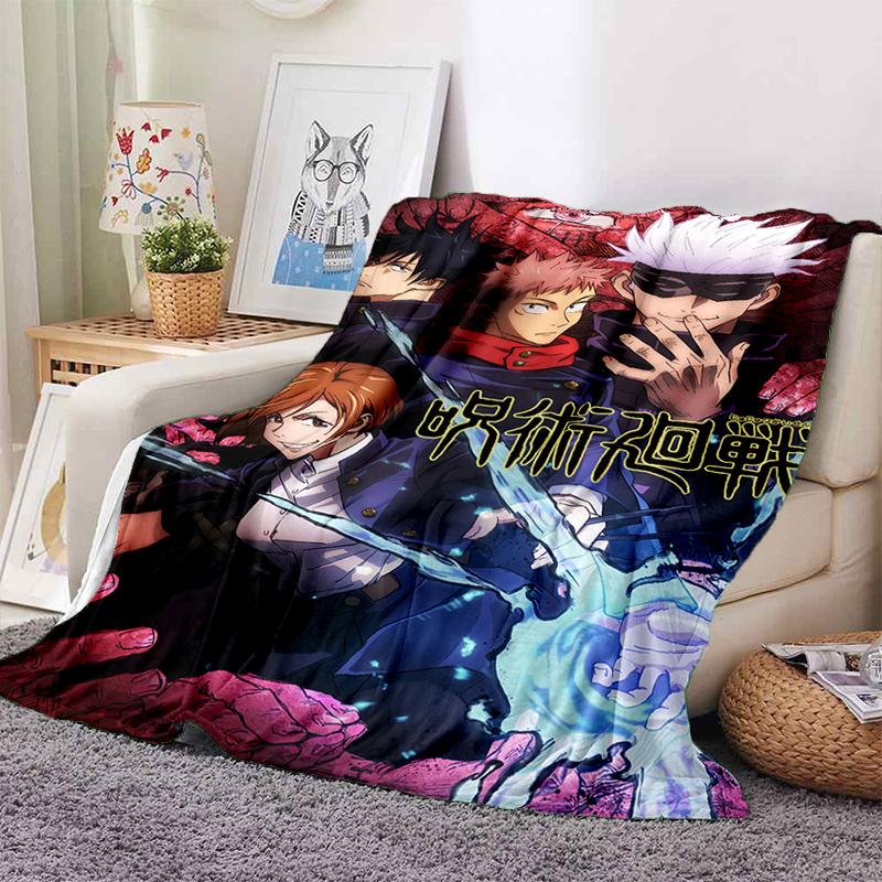 3D Cartoon Jujutsu Kaisen Anime Itadori Yuj Blanket,Soft Throw Blanket for Home Bedroom Bed Sofa Travel Picnic Office Cover Kids