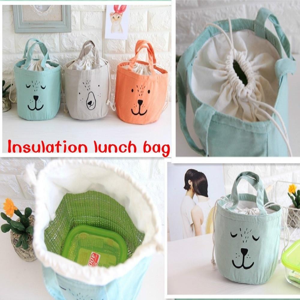 2018 Stoffausdruck isolierte Lunchbox-Tasche Kühlakkus Baumwoll-Kühltasche im nordischen Stil Cartoon-Porta