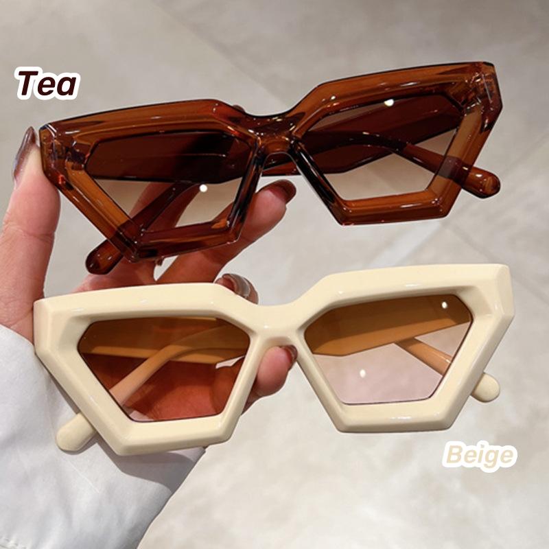 Custom Style Diamond Cut Thick Irregular Sun Glasses Trendy Cat Eye For Ladies' Advanced Sun Glasses UV 400 Protection Sun Protection Sun Glasses