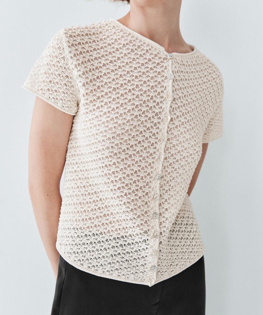 Masimodutti Crochet Knit Cardigan