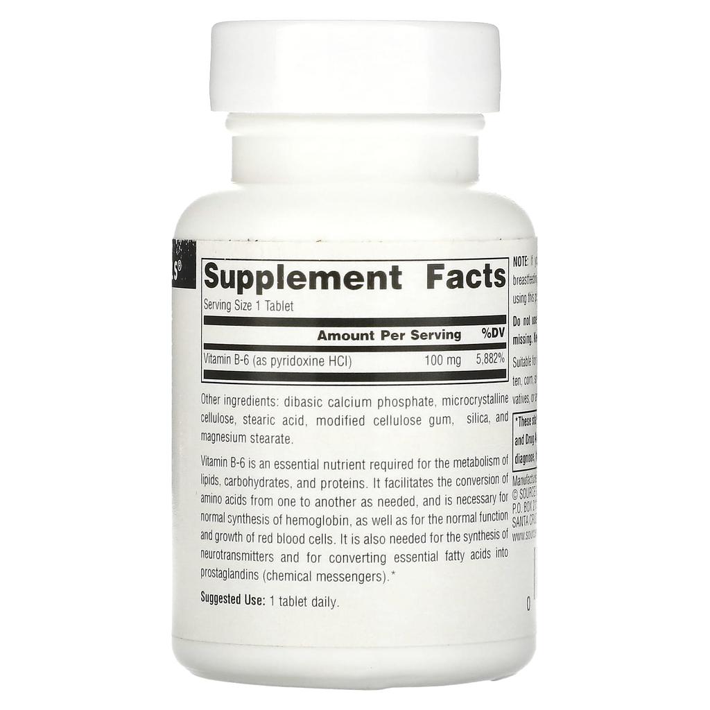 B-6, 100 Mg, 100 Tablets