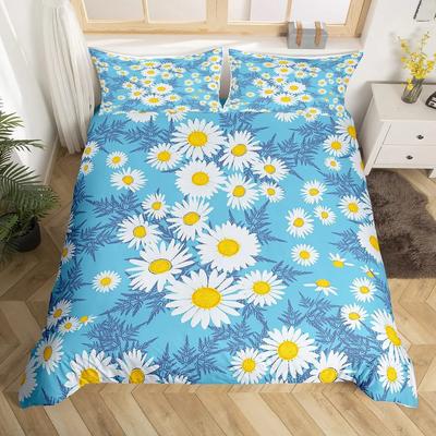 Gele Madeliefje Dekbedovertrek Set Schattige Bloemen Beddengoed Set Voor Kinderen Kind Meisjes Tuinbloemen King Dekbedovertrek Met Kussensloop