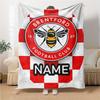Gepersonaliseerde Brentford Football Club Crest deken voor Bank & Bed, Pluche Gezellige Donsachtige Deken Super Zacht & Warm Deken voor Herfst en Winter. 0908237