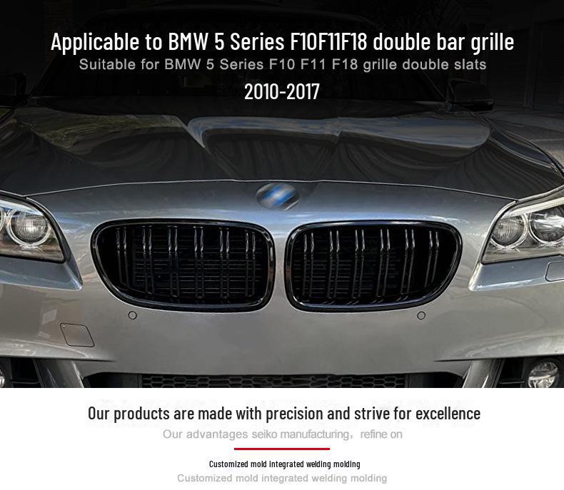 BMW 5 Series Bright Black Grille: Modified F10, F11 Double Line, F18 Double Bar