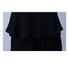 Ensemble d'été 2 pièces pour femme grande taille, haut à décolleté en V bordé de dentelle et short, coupe ajustée, noir uni