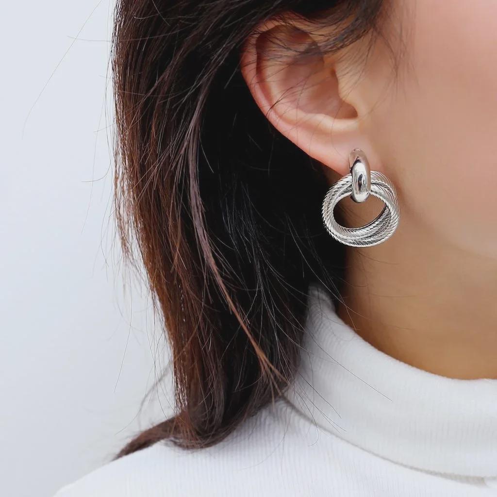 "Elegant Double-Layer Spiral Earrings for Women"