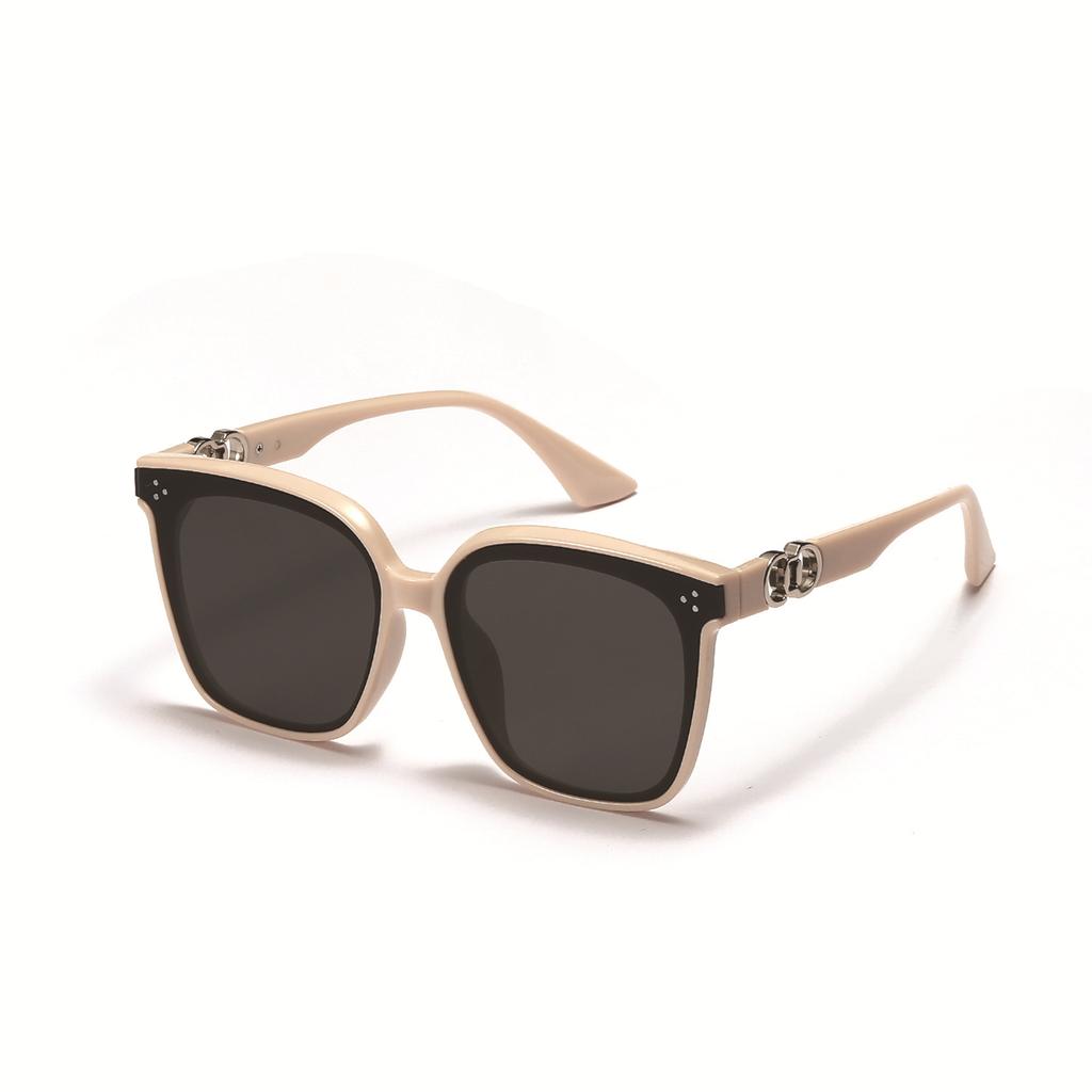 Glasses B343 Rivet Square Large Frame Trendy Temple Metal Sunglasses Women'S Sunglasses Trendy Men