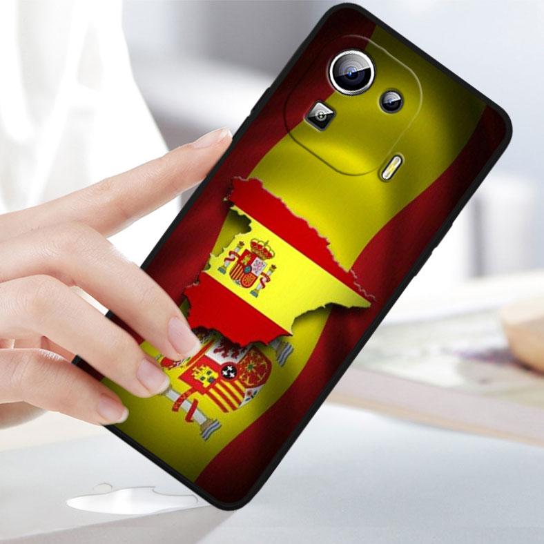 Espagne Drapeau Rouge Espagnol Coque Pour Xiaomi Mi 13 Pro Lite 12X 12 11 11T 11i 10T 10 Pro Lite Ultra 5G Coque de Téléphone Noire