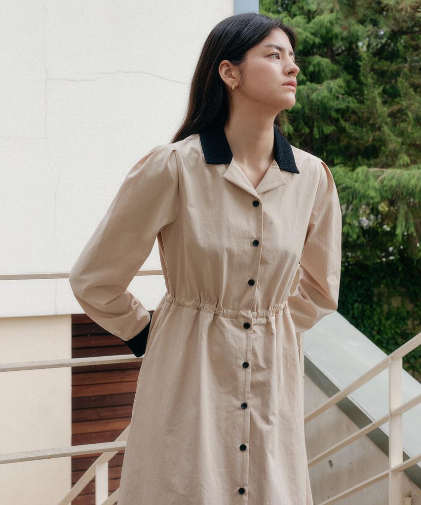 Yeoppe Tweed Collar Onepiece_Beige