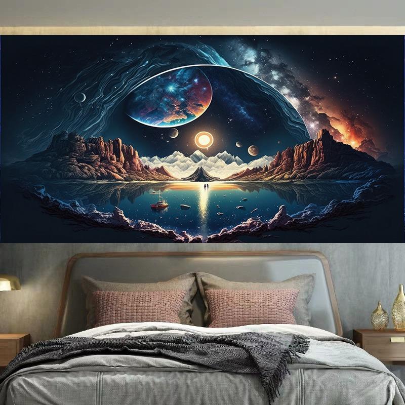 Healing Starry Night Scene Wall Decor Tapestry Home Living Room Tapestry