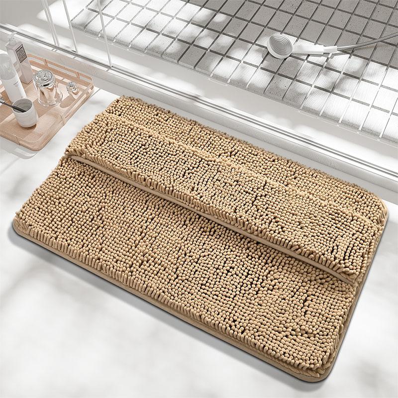 Comfortable Carpet Bathroom with Back Foot Wiping Mat Household Shower Room Door Absorbent Non-slip Mat