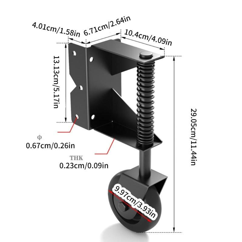 Adjustable Spring Gate Support Wheel Fence Door Roller Slider 4inch Universals Gate Casters Fence Gate Wheel Enduring