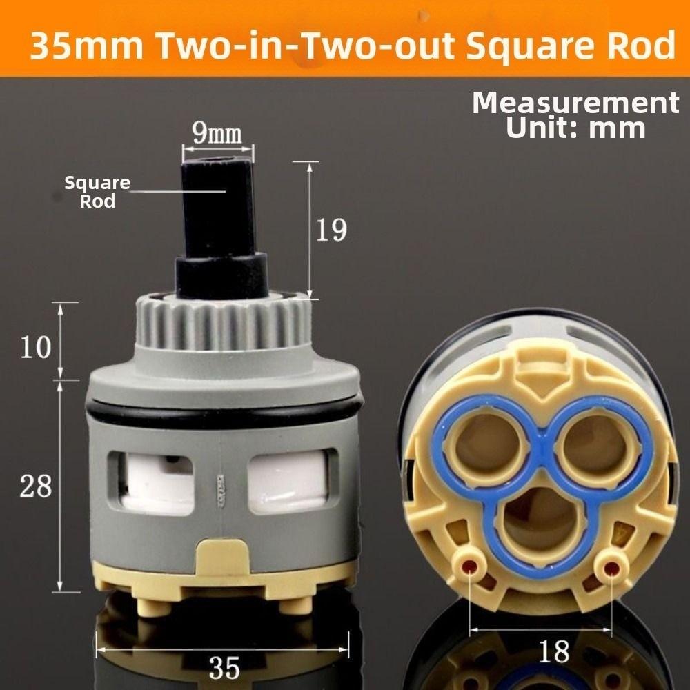 35mm Size Faucet Valve Core Watersaving 2 Way Replacement Valve Double Output Hot/Cold Water Faucet Cartridge Shower Room