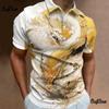 Modische Polo-T-Shirts für Herren mit 3D-Tier-Drache-Aufdruck und Blumenmotiv, Herrenhemd für den Alltag, lässig, kurzärmelig, lockere, übergroße Sweatshirts