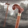 Yellow Wooden Single Joint Fashion Walking Stick Decorative Cospaly Cane Halloween Mace Crutch  Wand Crosier 92cm