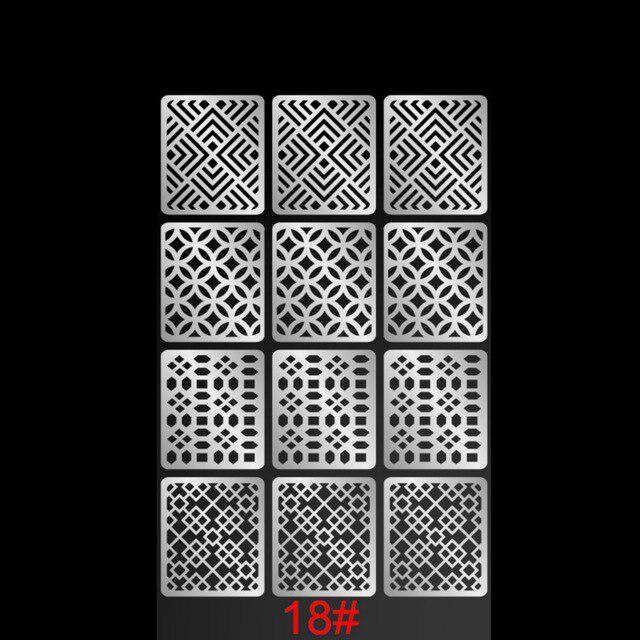 12 Tips/sheet DIY Vinyls Nail Stencil 24 Styles Laser Silver Nail Art Stickers Stamp Template Manicure Pattern Tool