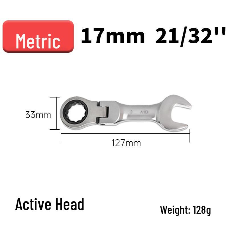 Metric Mini Dual-Use Short Handle Ratchet Wrench for Woodworking