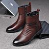 Bottes pour Hommes en Cuir Véritable Bottes en Cuir de Vachette de Haute Qualité Bottes de Moto Hautes Mode Bottes Habillées Décontractées d'Affaires pour Hommes