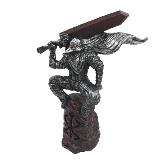 Swordman Figurine with Weapon Desktop Statue with Built-in LED Light Resin Anime Figure Sculpture Collectible Toy for Home Desk Decor