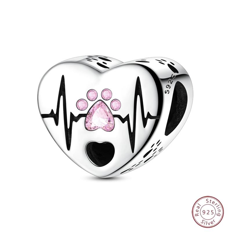 Copper Poker Card Pendant Beads Black Spade 10-A Royal Flush Red Heart 10-A Charm For Bracelet Woman Jewelry