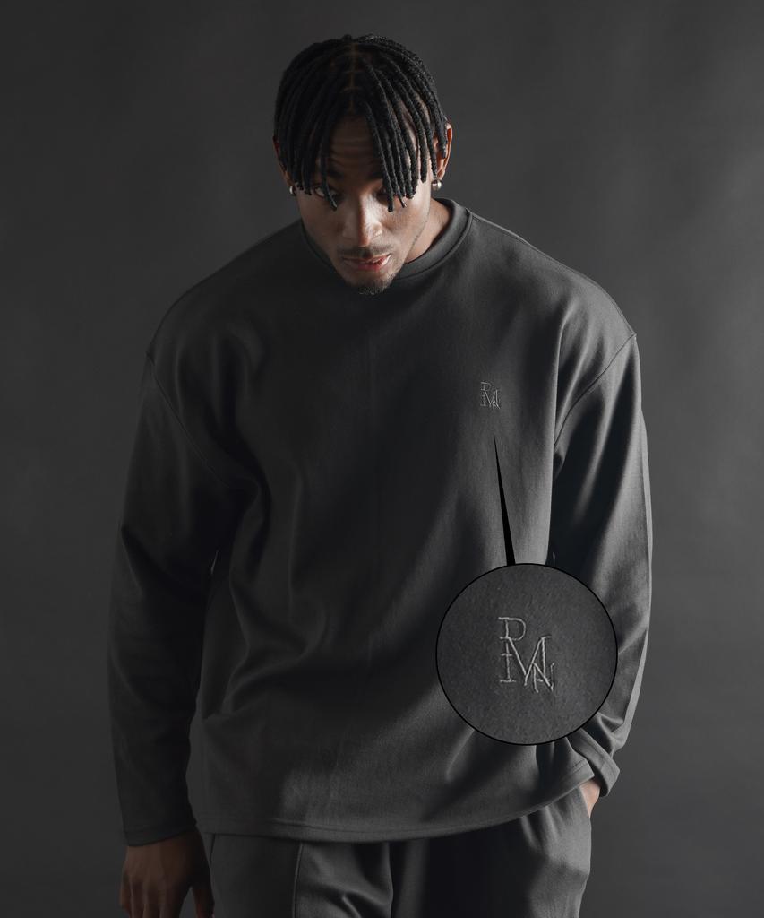PHERMENON Essential Oversized Long Sleeve - Charcoal