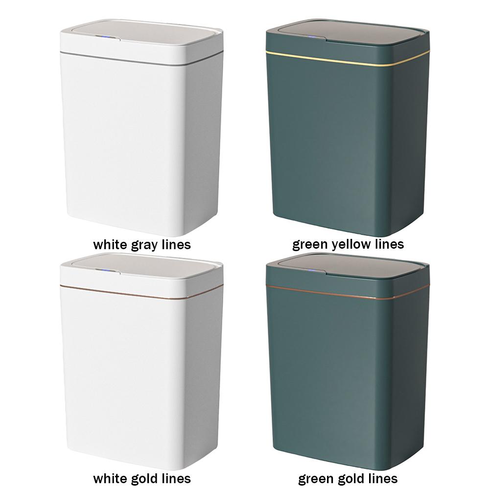 15/18L Smart Sensor Trash Can Waterproof Intelligent Touchless Trash Can Quiet Electric Garbage Bin for Bedroom Kitchen Bathroom