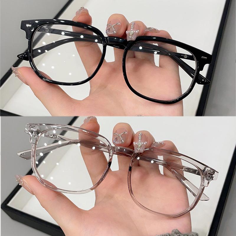 2PCS Anti-blue Lightweight Design Eyeglasses for Women with Regular Eyeglass Frame Finished Vintage Retro Flat Lightweight Design Frame