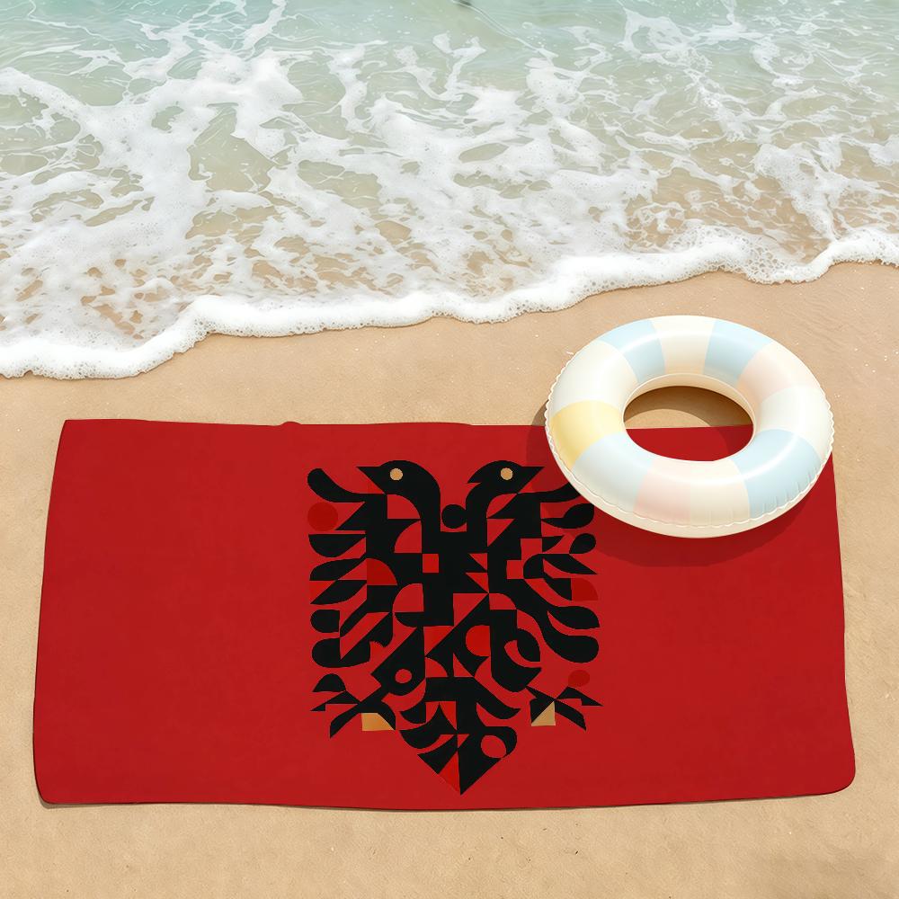Nation A-Albania Flag Towel Drying Bath Towel Applicable To Light Swimming Camping Yoga Beach Out
