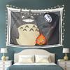Three Ghibli Friends Tapestry Wall Hanging Aesthetic Home Decoration Tapestries for Living Room Bedroom