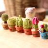 Mini Resin Cactus Plants Miniature Artificial Greenery Potted Cactus Figurine for Cake Topper DIY Micro Landscape Home Fairy Garden Plant Pots Bonsai