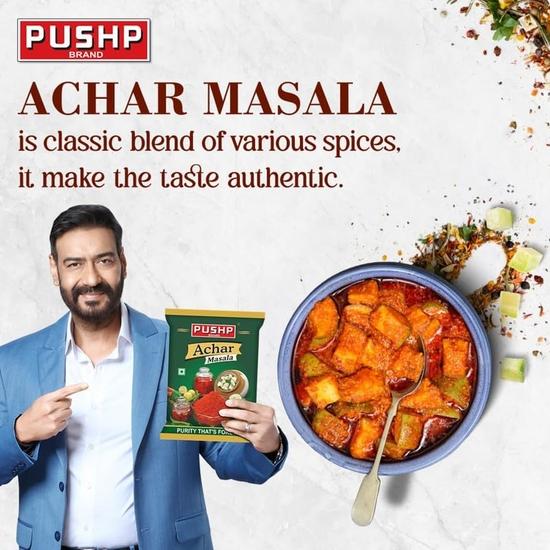 Pushp Brand Achar Lemon, Ginger, Fresh Masala Pouch 200Gm Pack (Pack Of 5)