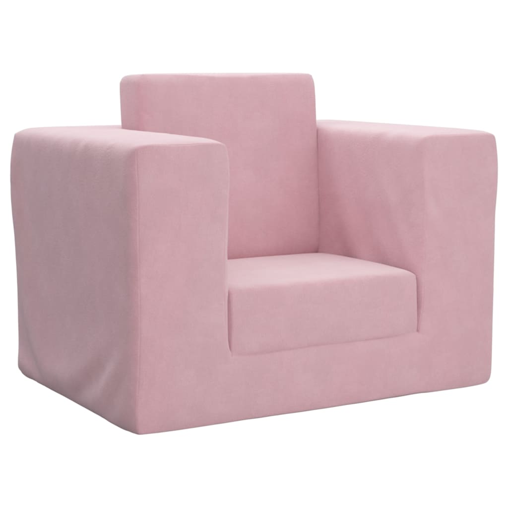 Kids Sleeper Sofa Pink Soft Plush