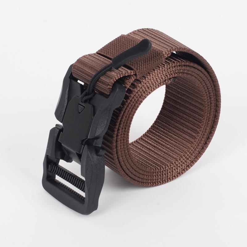 Men's Tactical Belt with Magnetic Quick-Release Buckle - High-Quality Nylon Canvas