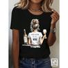 Women's "Just A Who Loves Wine" Graphic T-Shirt - Relaxed Fit Casual Summer Tee