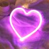 Bateria/USB Dual Powered Flicker Free Neon Sign Light Valentine Day Wall Decor Heart Lamp Party Supplies