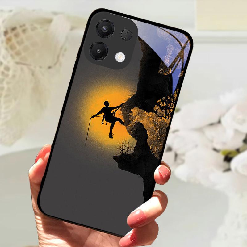 For OPPO K13 5G Case Cool Lion Wolf Tempered Glass Back Cover For OPPO K13 OPPOK13 Phone Case Protective Shell K 13 Fundas Capa