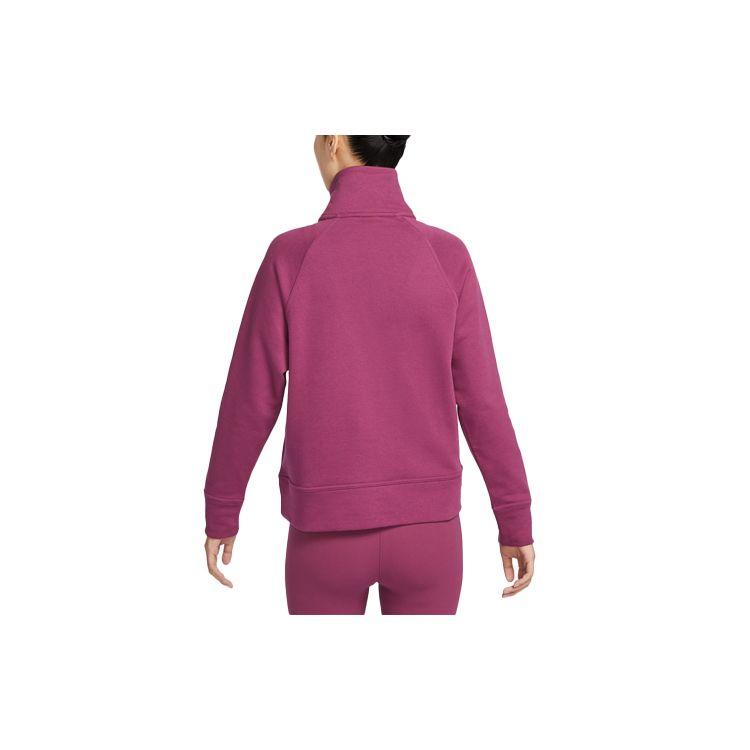 Nike Solid Color Logo Stand Collar Half-Zip Jacket Women Outerwear Burgundy FD9930-653