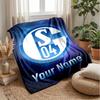 Schalke 04 FC Vlastní Jméno Text Flanelová Deka Fotbalové Logo Personalizovaná Fleece Deka Speciální Dárek Na Pohovku Ložnici Domov