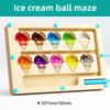 Wooden Magnetic Maze Toy for Toddlers, Educational Counting Color Sorting Activity Board with Beads, Preschool Learning Toys for Fine Motor Skills