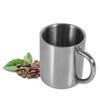 Stainless Steel Coffee Mugs, 220ml Double Wall Stainless Steel Mugs with Handle, Travel Coffee Tea Milk Cup, Metal Coffee Mugs for Camping