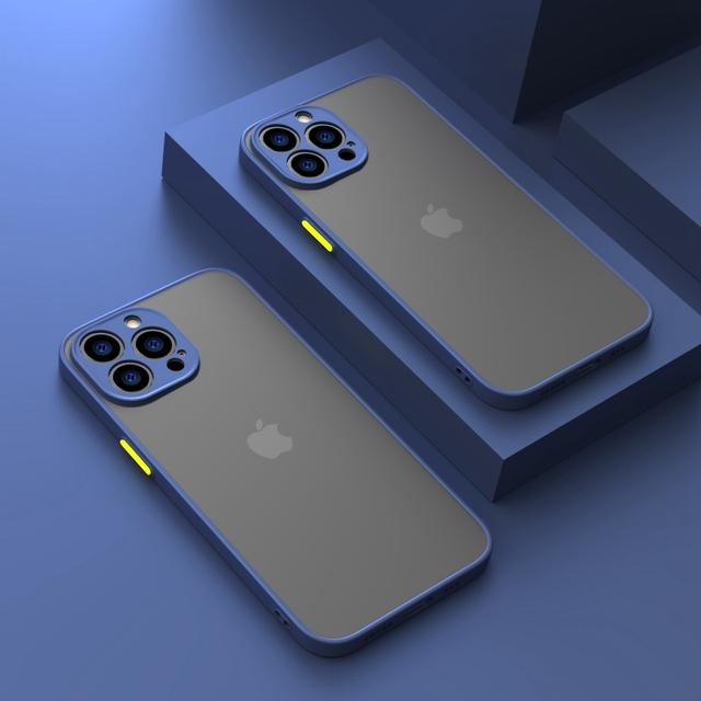 Luxury Shockproof Matte Phone Case For Iphone 13 12 11 Pro Max Xr Xs X 7 8 Plus Se 2020 2022 Mini Bumper Hard Pc Clear Cover