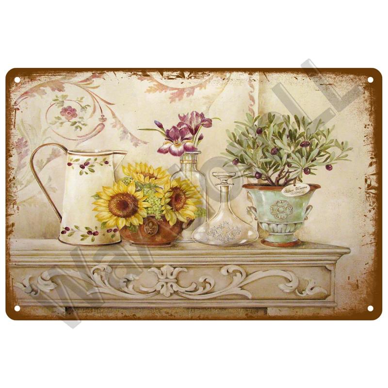 Placă Metalică Vintage Cutie Retro Cafenea Artă de Perete Grădină Decor Acasă Placă pentru Cameră Pictură Fermă Cadou Perfect pentru Perete Mural D