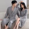 Pure Cotton Couple Nightgown Women'S Autumn Large Size Long-Sleeved Spring And Autumn Men'S Loose Loungewear Hotel Bathrobe Yukata