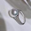 Luxus Prinzessin Sterlingsilber Perlenringe Damen Verlobung Hochzeitsparty Damen Mikro-Inlay Fingerring Ewigkeit